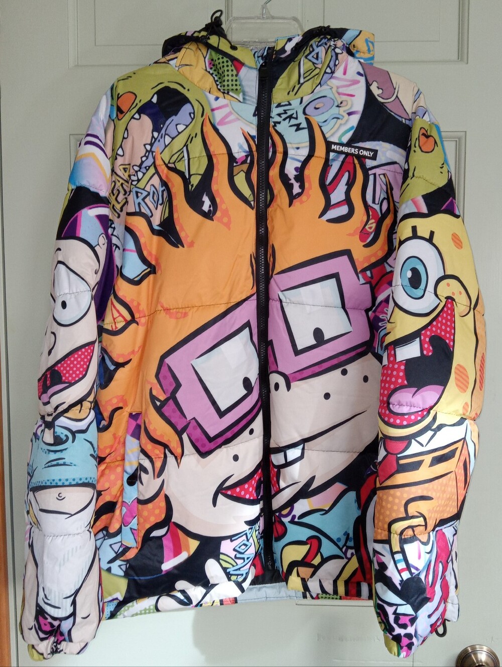 Members Only X Nickelodeon Cartoon Graphic Winter Puffer Jacket - Multi Color